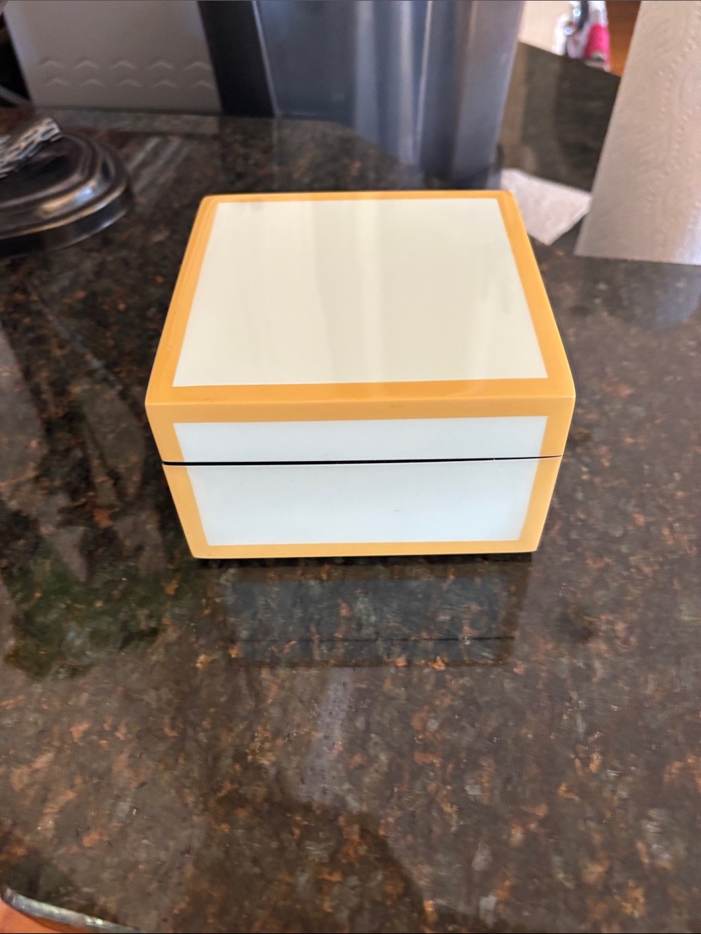 Modern Cream and Yellow Jewelry Storage Box- Pacific Connections